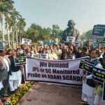 Adani Group-Hindenburg Report Issue: Opposition Leaders Hold Protest in Parliament Premises, Demand JPC Probe (Watch Video)